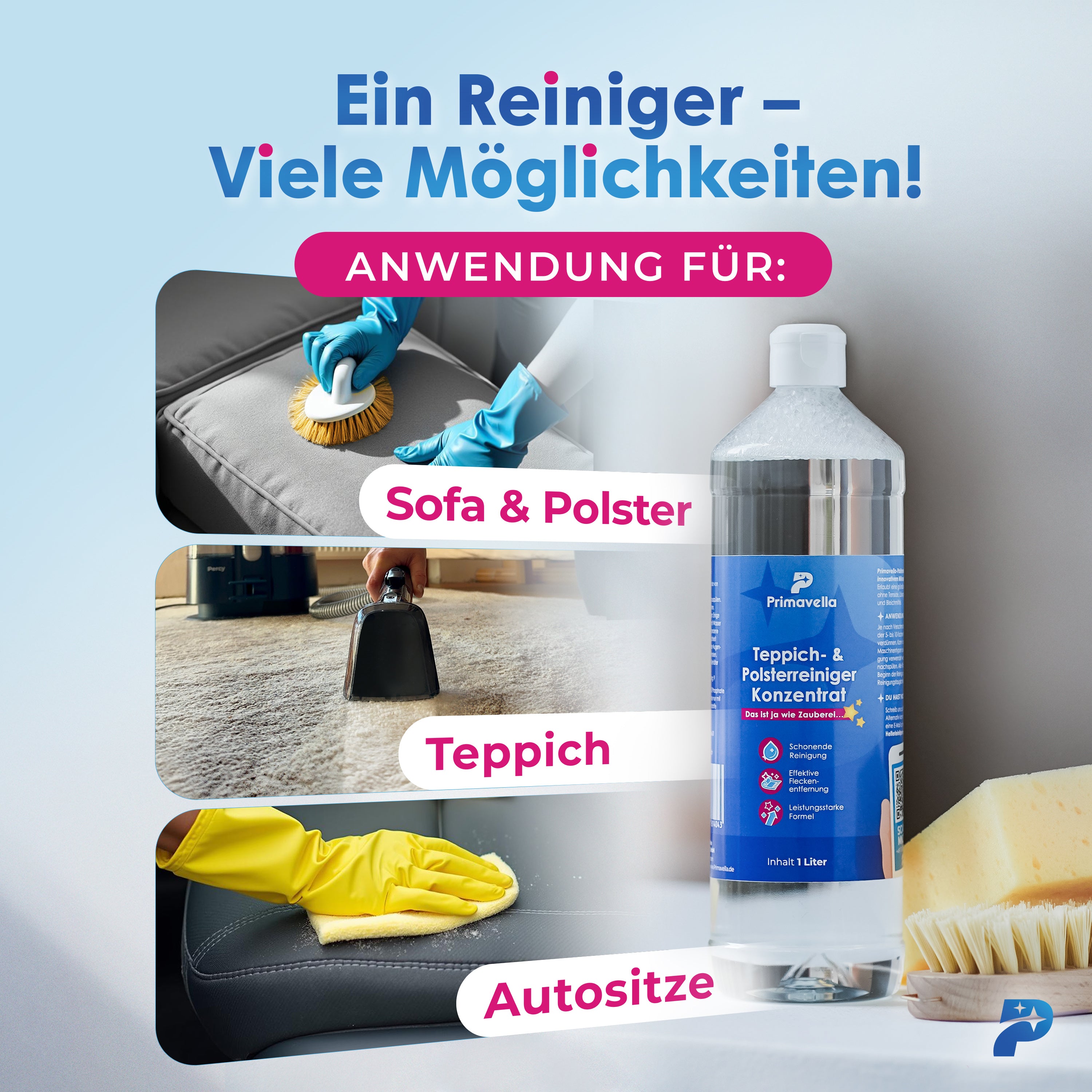 Polsterreiniger Konzentrat 1L - Schaumarm (Für Percy)